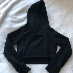 Cropped Black GYMSHARK Hoodie